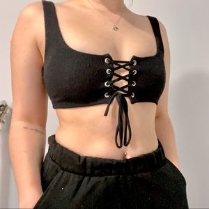 Lace Up Crop Top